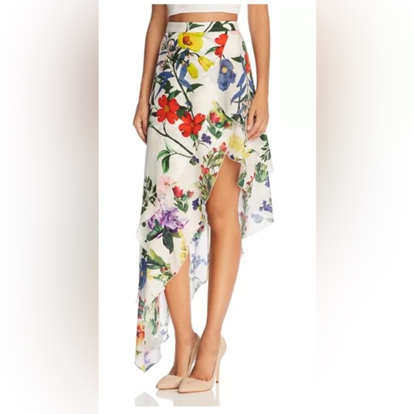 ALICE & Oliva  Joeann Asymmetric Tiered Skirt 2 floral - Picture 4 of 7